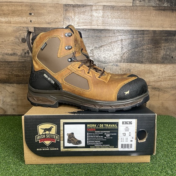 Irish Setter 83636 Men's Kasota Waterproof Side-Zip Safety Toe Work Boots Size D